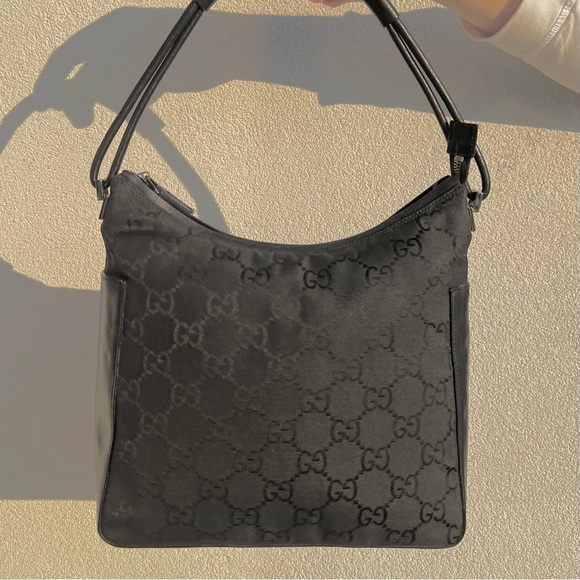 Gucci GG Monogram Nylon Leather Shoulder Bag - Picture 4 of 15